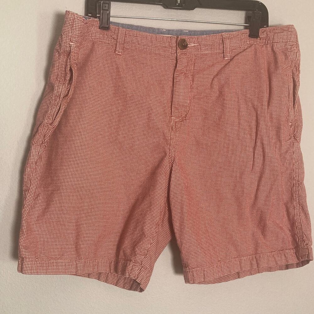 Life After Denim Men's Gingham Check Shorts Red White Plaid Sz Est L/XL
